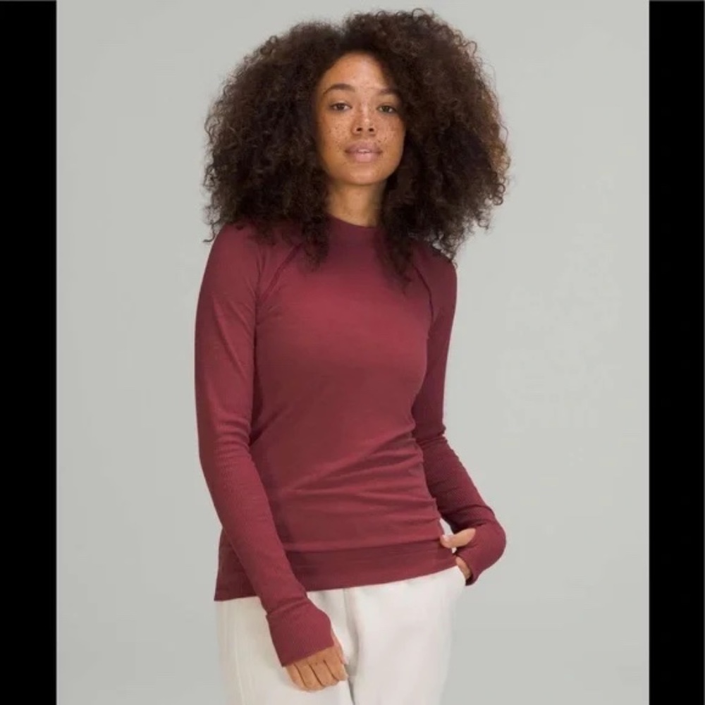 Lululemon Women's Keep the Heat Thermal Long Sleeve Shirt - Medium - Mulled Wine